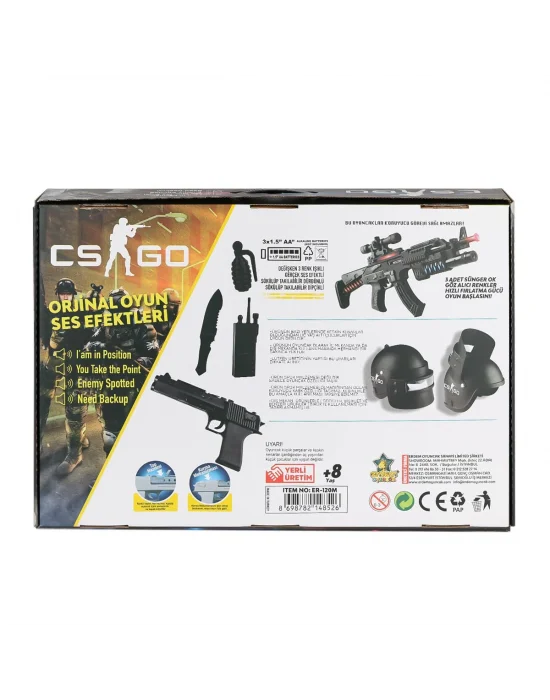 Er-120m Cs Go Kask Ve Silah Oyun Seti -erdem Oyuncak