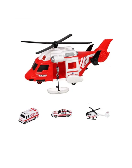 Ern-2004 Heroes Toys Helikopter Ambulans Seti Arabalı
