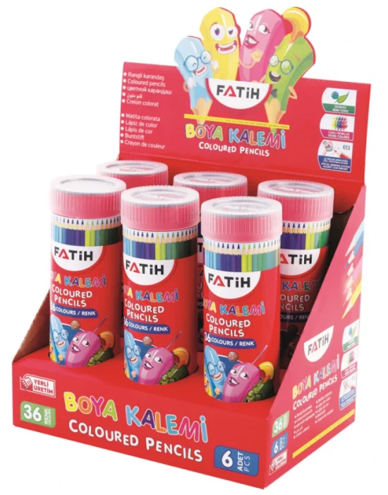 FATİH KURUBOYA TÜPLÜ 36 RENK TAM BOY+KALEMTRAŞ