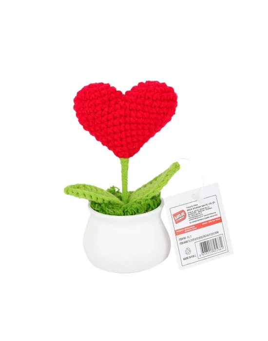 Fl-7 12li Kroşe Örgü Saksıda Kalp -birliktoys