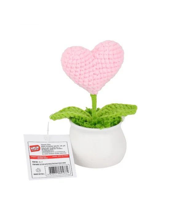 Fl-7 12li Kroşe Örgü Saksıda Kalp -birliktoys