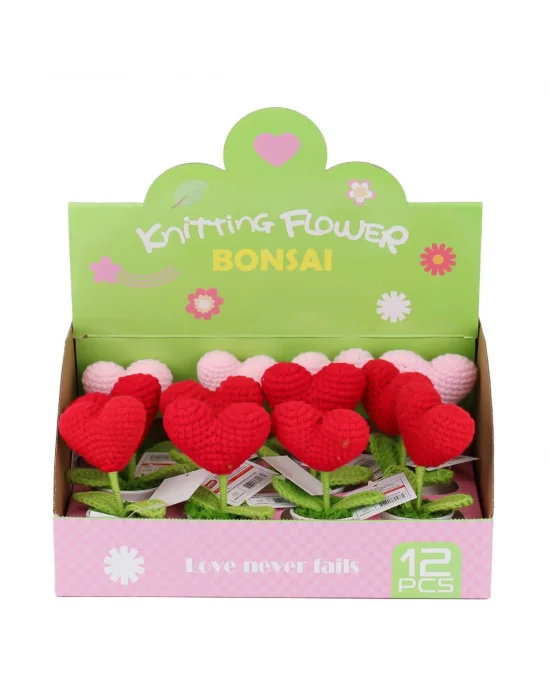 Fl-7 12li Kroşe Örgü Saksıda Kalp -birliktoys