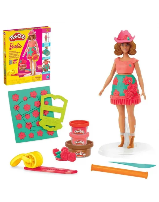 G1360 Play-doh Barbie Çiçek Desenleri Ve Püsküller Hamur Oyun Seti +3 Yaş