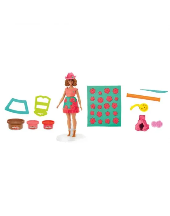 G1360 Play-doh Barbie Çiçek Desenleri Ve Püsküller Hamur Oyun Seti +3 Yaş