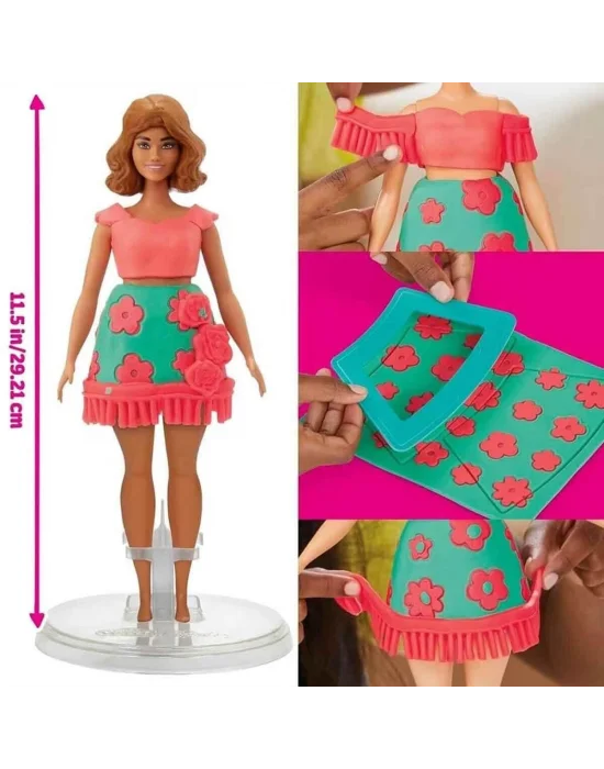 G1360 Play-doh Barbie Çiçek Desenleri Ve Püsküller Hamur Oyun Seti +3 Yaş