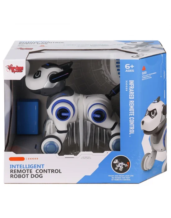 G55 Kumandalı Şarjlı Işıklı Müzikli İnteraktif Robot Köpek -vardem Oyuncak