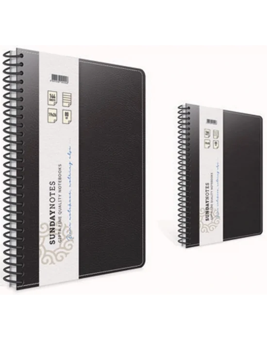 Gıpta Sunday Notes İplik Dikiş Deri Kapak Defter 17x24 Cm 140 Yaprak Çizgili
