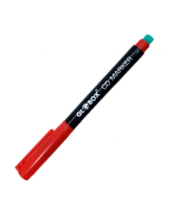 GLOBOX 1006 Asetat Kalemi CD Kalemi M Kırmızı