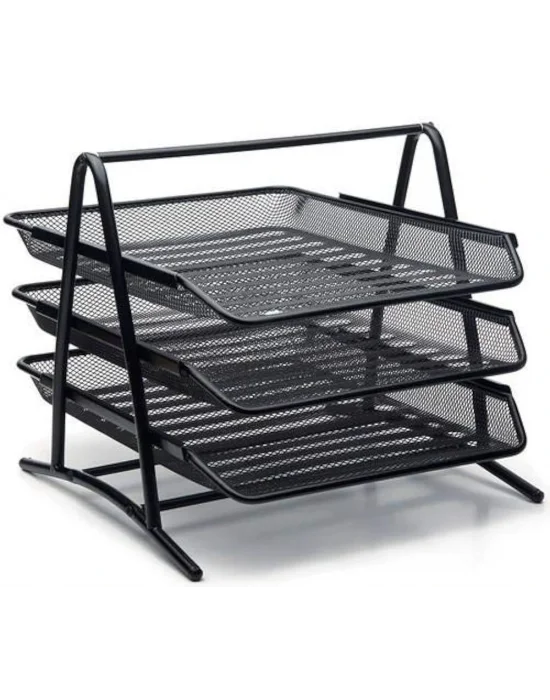 GOGİ EVRAK RAFI TEL 3LÜ SİYAH