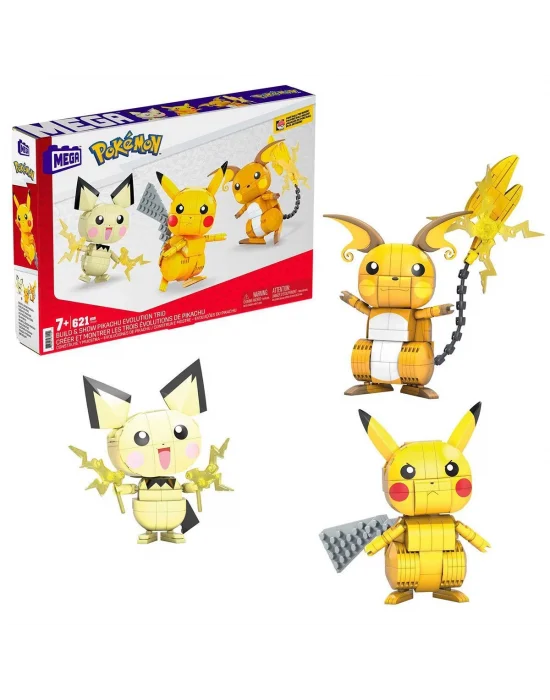 Gyh06 Mega™ Pokémon™ Pikachu Dönüşüm 3lüsü 621 Parça +7 Yaş