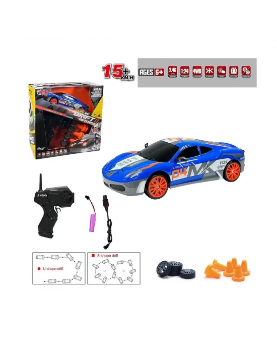 Hb-sc24a07-09-10-11 Kumandalı Full Fonksiyon 2.4g Şarjlı 1:24 Drift Araba -vardem