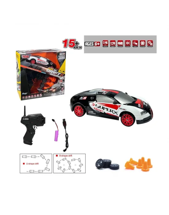 Hb-sc24a07-09-10-11 Kumandalı Full Fonksiyon 2.4g Şarjlı 1:24 Drift Araba -vardem