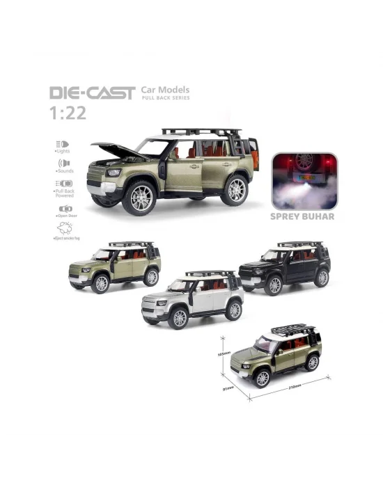 Hcl-510a Çek Bırak 1:22 Sesli Ve Işıklı Buharlı Df Metal Jeep