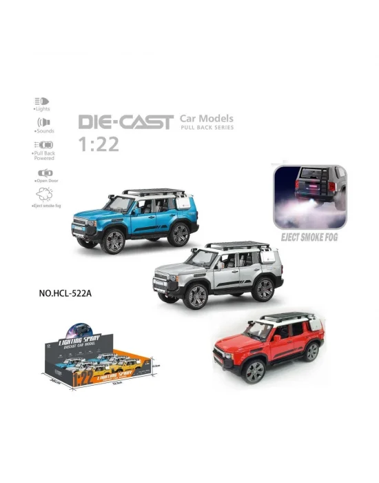 Hcl-522a Çek Bırak 1:22 Sesli Ve Işıklı Buharlı Off-road Metal Jeep
