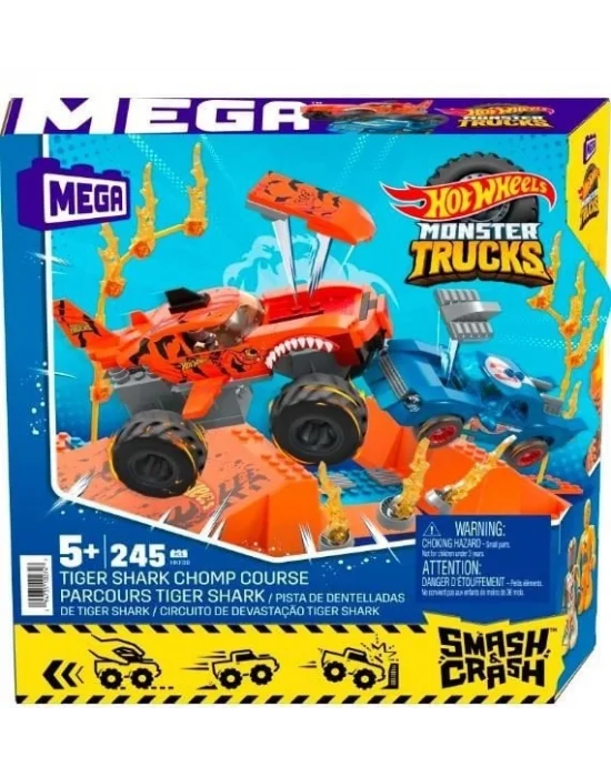 Hkf88 Mega™ Hot Wheels® Smash N Crash Tiger Shark Çarpışma Seti 245 Parça +5 Yaş