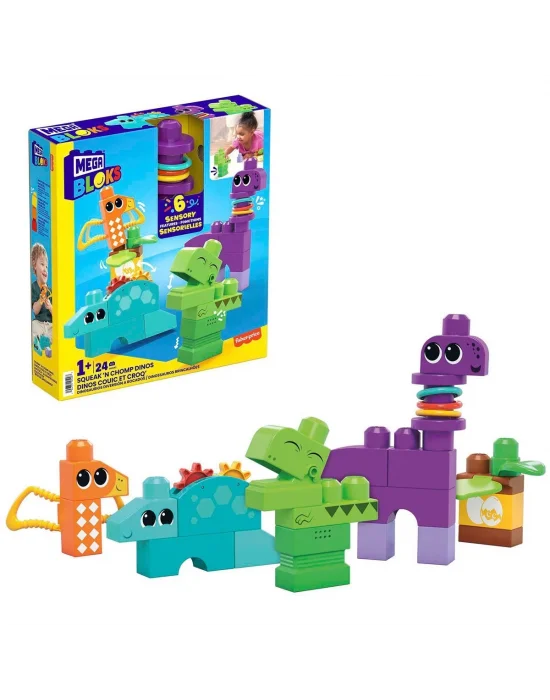 Hkn43 Mega Bloks Sesli Ve Hareketli Dinozorlar 24 Parça +1 Yaş