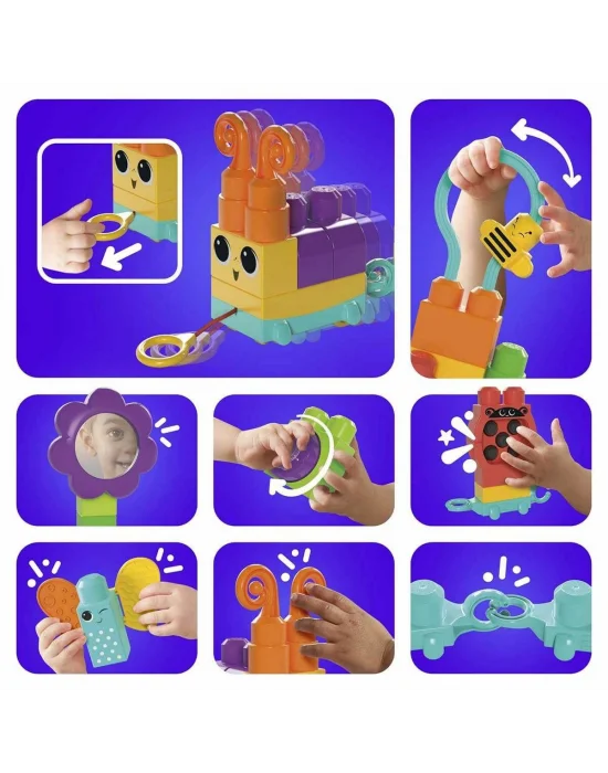 Hkn44 Mega Bloks® Hareketli Duyusal Gelişim Tırtılı 30 Parça +1 Yaş