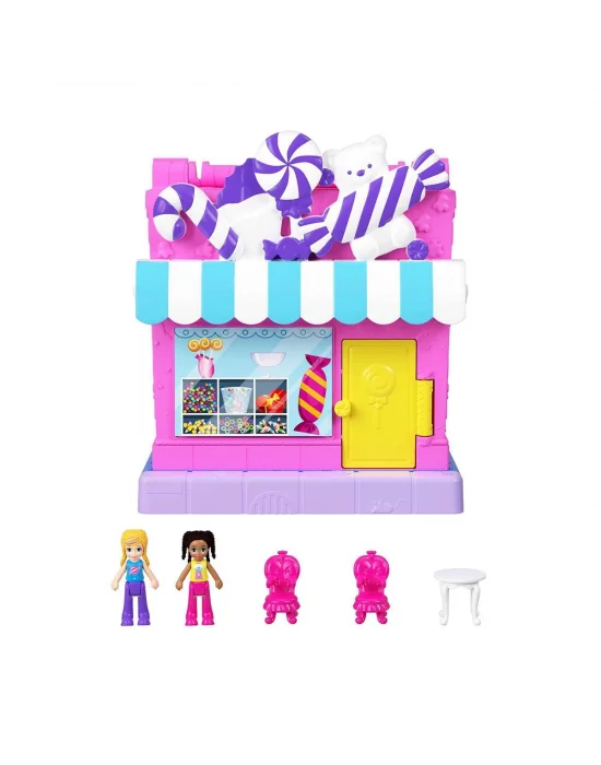 Hnb03 Polly Pocket Pollyville Şeker Dükkanı Oyun Seti
