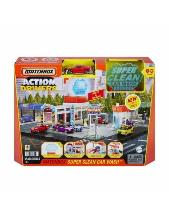 Hnj54 Matchbox Aksiyon Sürücüleri Süper Oto Yıkama Oyun Seti