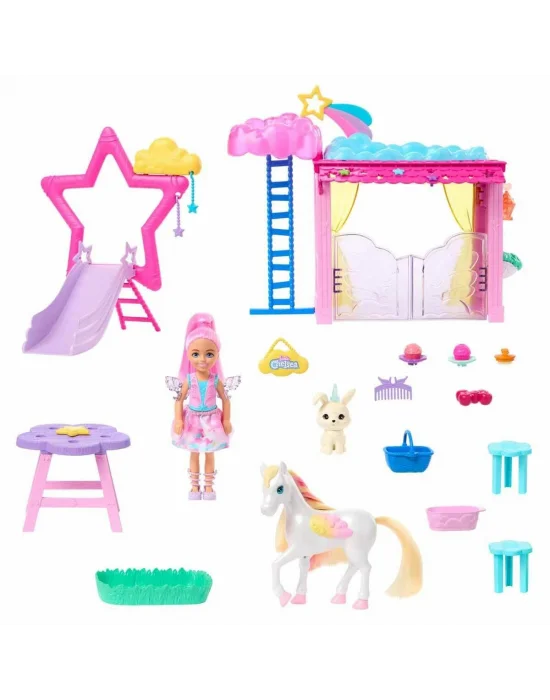 Hnt67 Barbie A Touch Of Magic Chelsea Ve Pegasus Oyun Seti
