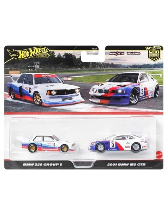 Hot Wheels Premium Car Culture 2li BMW 320 Group 5 ve 2001 BMW M3 GTR HBL96-JBK99
