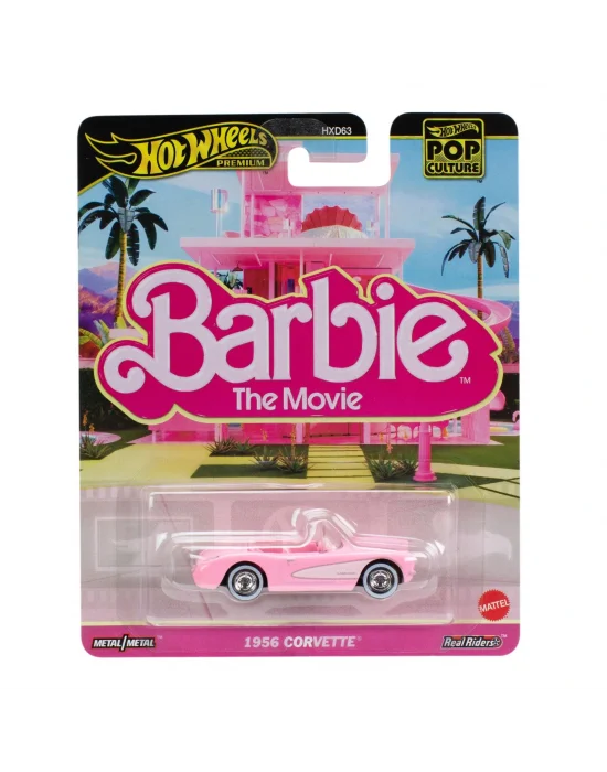 Hot Wheels Premium Pop Kültürü, Barbie Film 1956 Corvette, Pembe, Metal Döküm Araba, JBL79, 3+ YAŞ
