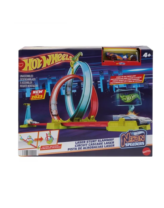 Hpc05 Hot Wheels Neon Yarışlar Çifte Çemberde Yarış Seti