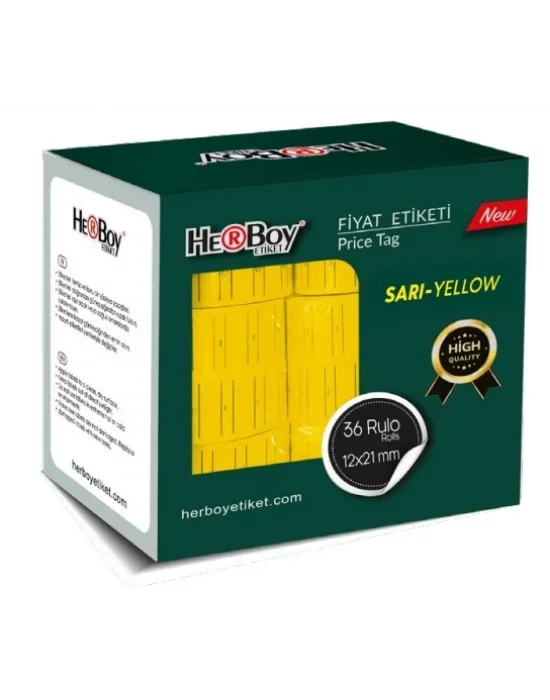HRB-141 HERBOY SARI FİYAT ETİKETİ 12x21- 36 ADET