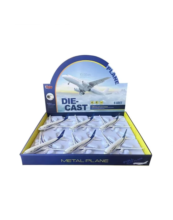 Hw-180 2830 Blue Cb Işıklı Sesli Metal Yolcu Uçağı