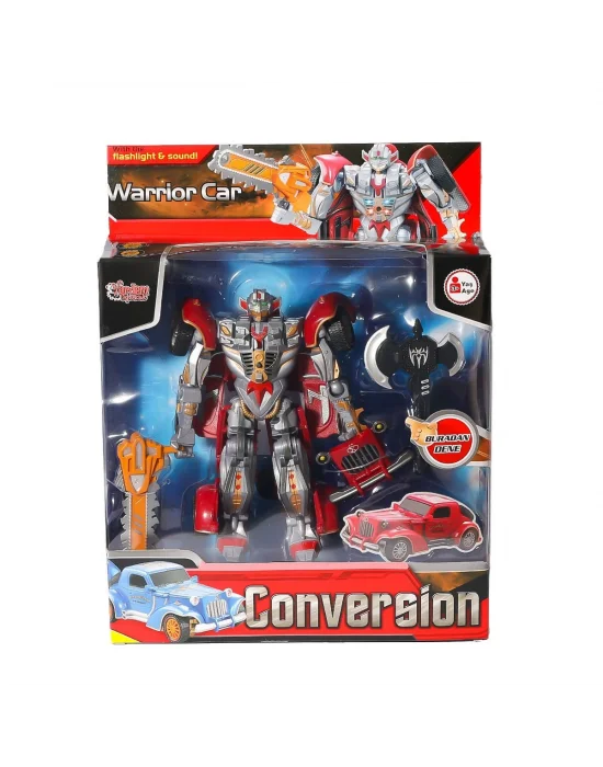 Hw-668-1-2 Işıklı Dönüşebilen Robot Araba -vardem