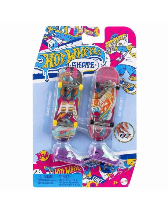 Hxl17 Hot Wheels Skate Retro Temalı İkili Parmak Kaykay Ve Ayakkabı Paketi
