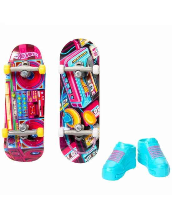 Hxl17 Hot Wheels Skate Retro Temalı İkili Parmak Kaykay Ve Ayakkabı Paketi