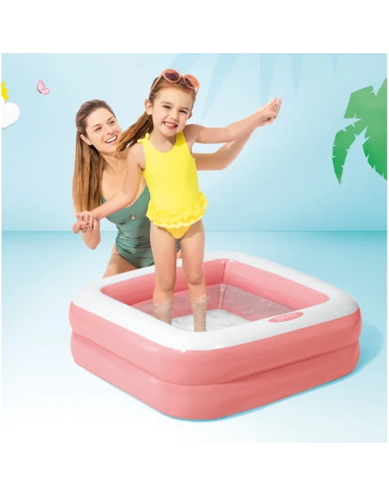 Intex Şişme Taban Mini Kare Havuz 86x86x25 cm