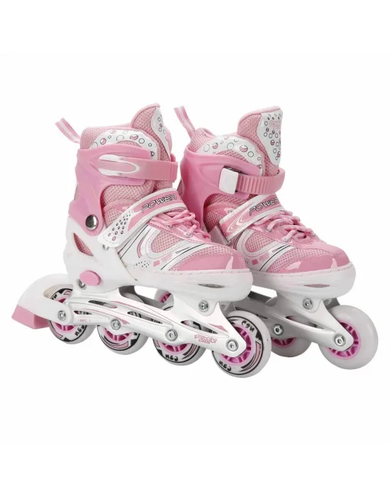 Işıklı 4 Tekerlekli Ayarlanabilir Paten 35-38 - Pembe - Mavi - Kırmızı