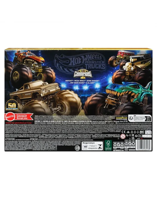 Jdw07 Hot Wheels Monster Trucks Bigfoot Trophy Şampiyonları Araba Ve Kamyon Çokl