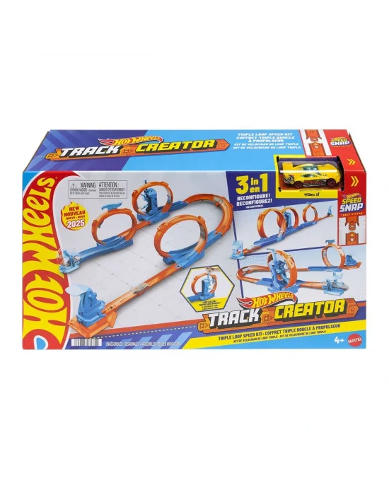 Jdw39 Hot Wheels Track Creator Triple Loop Speed Kit