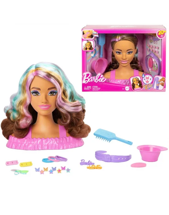 Jfg82 Barbie Saç Tasarımı Büstü - Kahverengi Saçlı