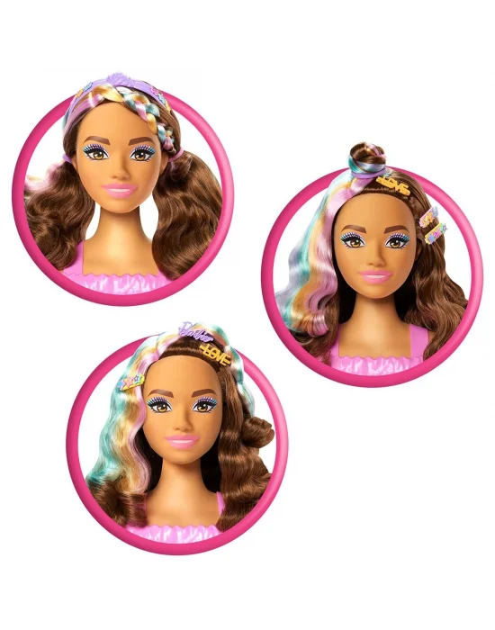 Jfg82 Barbie Saç Tasarımı Büstü - Kahverengi Saçlı