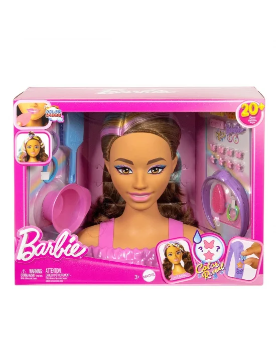 Jfg82 Barbie Saç Tasarımı Büstü - Kahverengi Saçlı