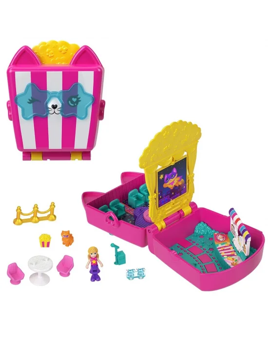 Jfv01 Polly Pocket Kedicik Sineması Mini Oyun Seti