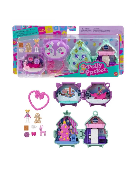 Jgm53 Polly Pocket Sevimli Yılbaşı 2li Paket Oyun Seti