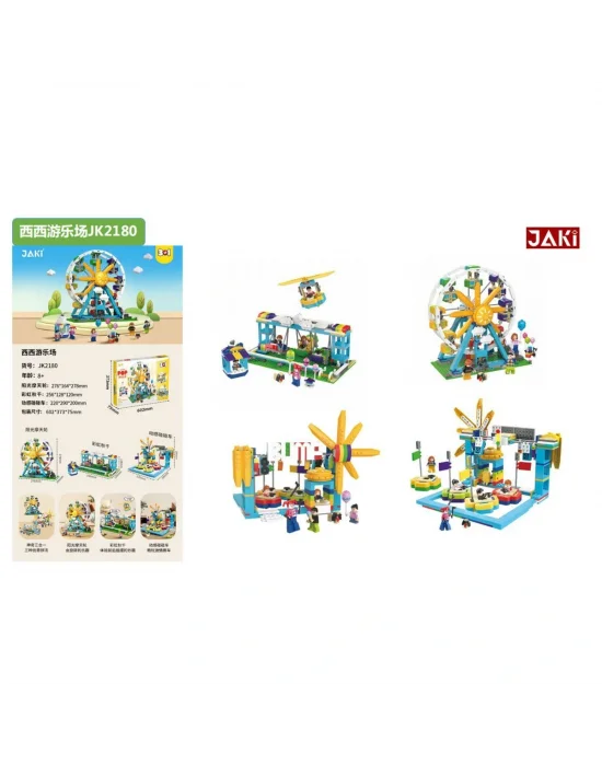 Jk2180 Jaki Block Sissinin Eğlence Parkı 3in1 - 1107 Parça Yapım Seti