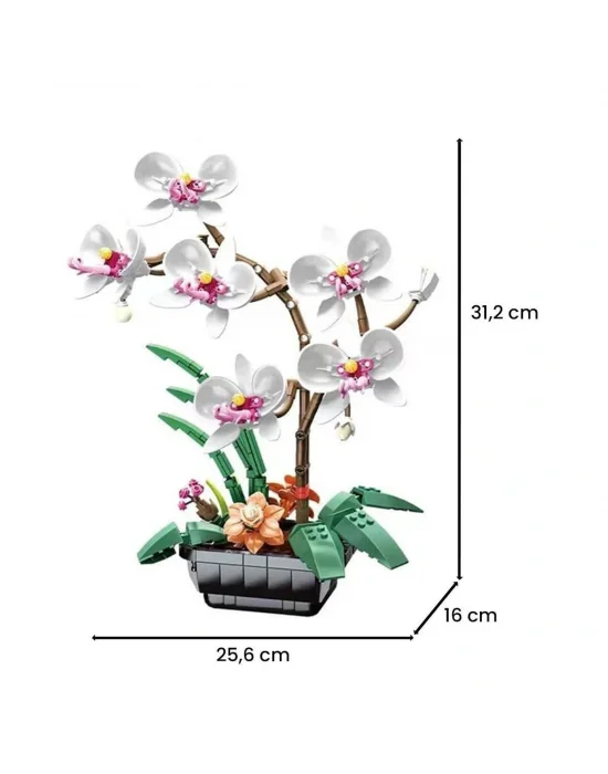 Jk29012 Jaki Beyaz Orkide Saksıda 581 Parça Block Oyuncak