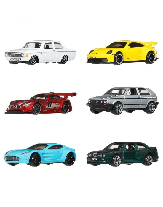 Jlb25 Hot Wheels Euro Style 6lı Araç Paketi 1:64