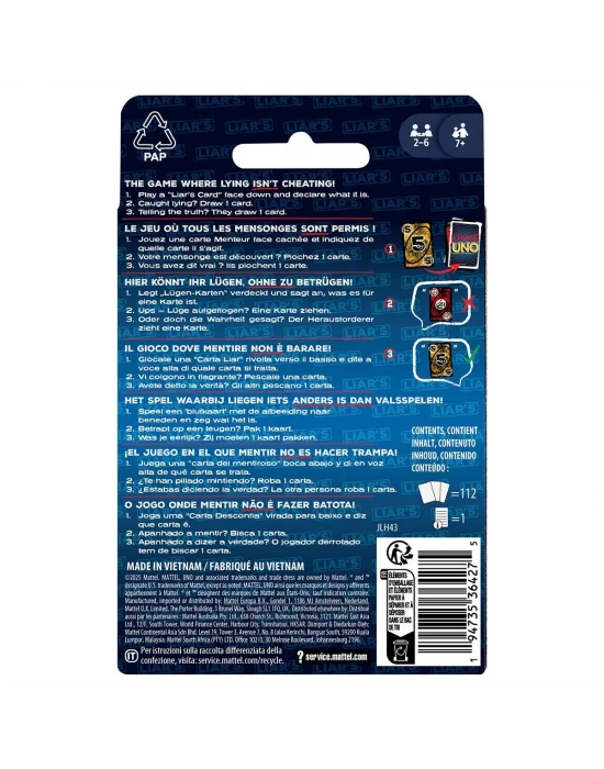 Jlh43 Uno Liars Kartlar