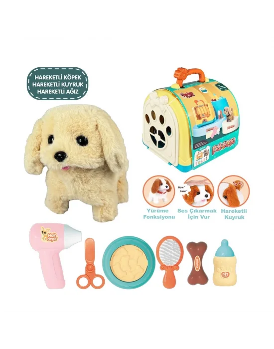 Jnd-3615 Taşıma Çantalı Hareketli Pilli Köpek Set (pet Shop) -vardem Oyuncak