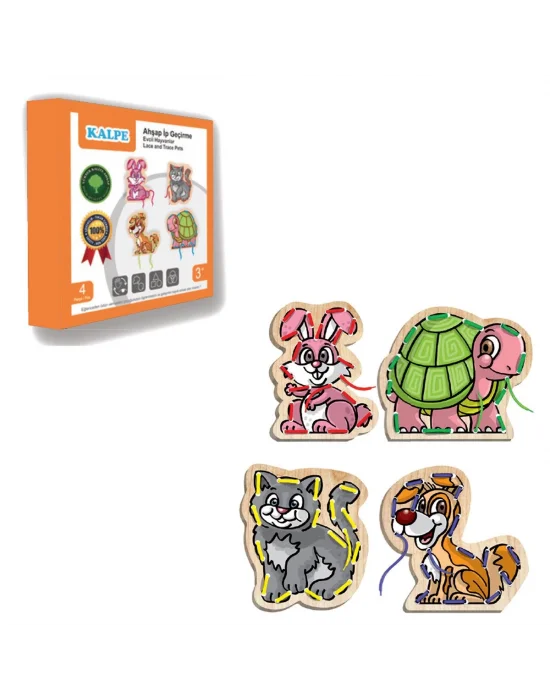 Kal-1019-1020 Chiva, Ahşap İp Geçirme- Safari Hayvanlar