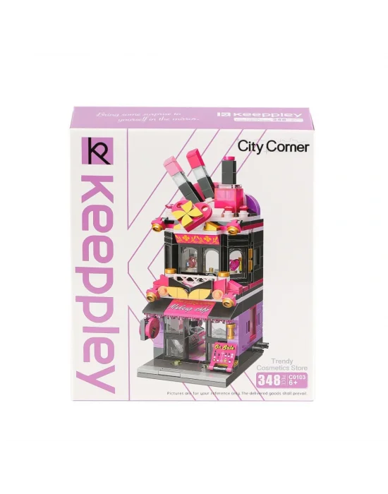 Kp0103 Keeppley City Corner - Trendy Cosmetics Store - Kozmetik Mağazası 348 Parça Yapım Seti
