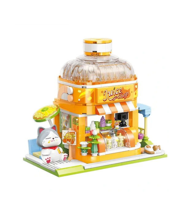 Kp28017 Keeppley Lovely Street - Bsh Kitten Juice Bar 315 Parça Yapım Seti