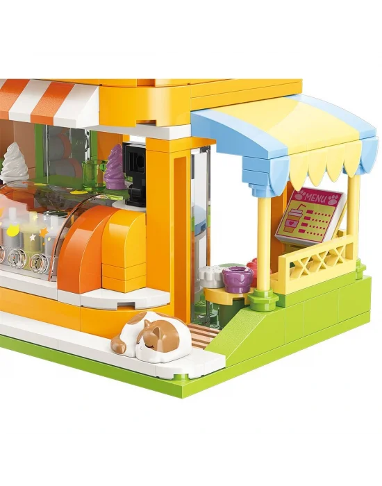 Kp28017 Keeppley Lovely Street - Bsh Kitten Juice Bar 315 Parça Yapım Seti